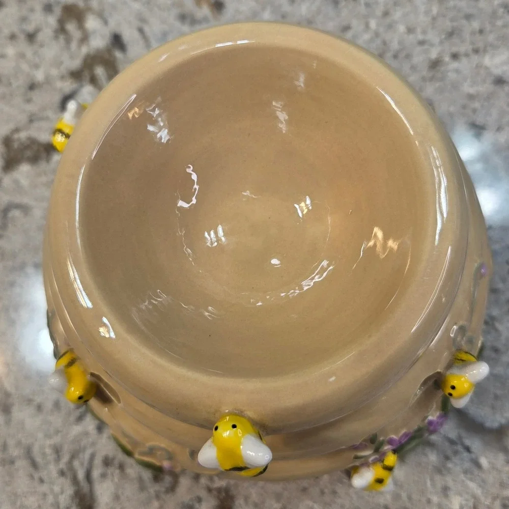 Vintage PartyLite Bee Hive Ceramic Wax Warmer Tea Light Holder Garden Bumble Bee